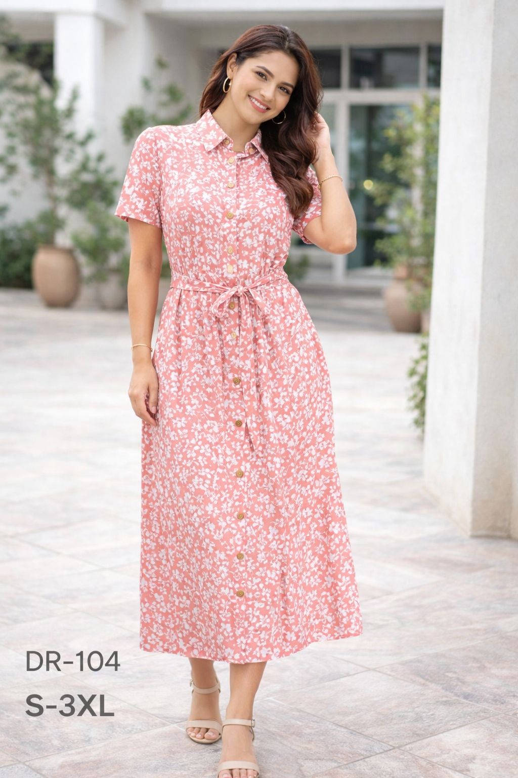 Blush Garden Shirt Dress